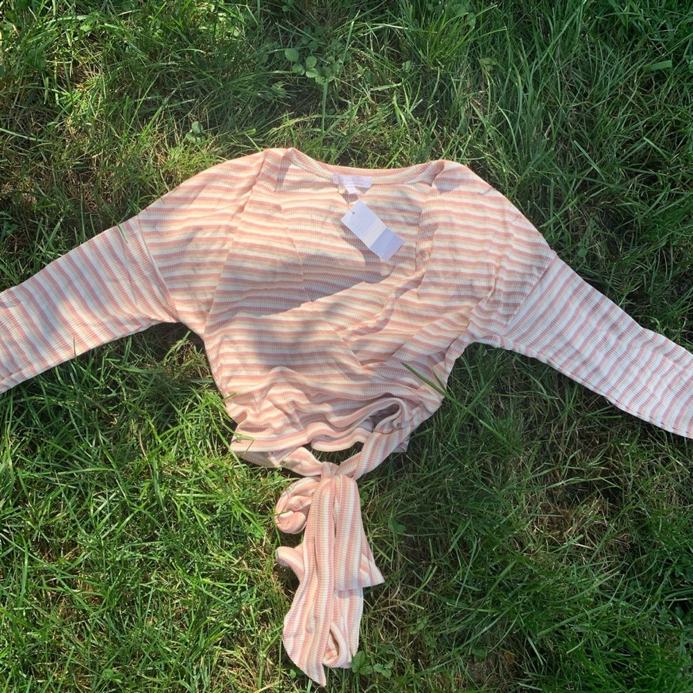 Don’t Ask Why Striped crop top with wrap detail